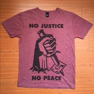 Obey Maroon Graphic Tee - No Justice No Peace